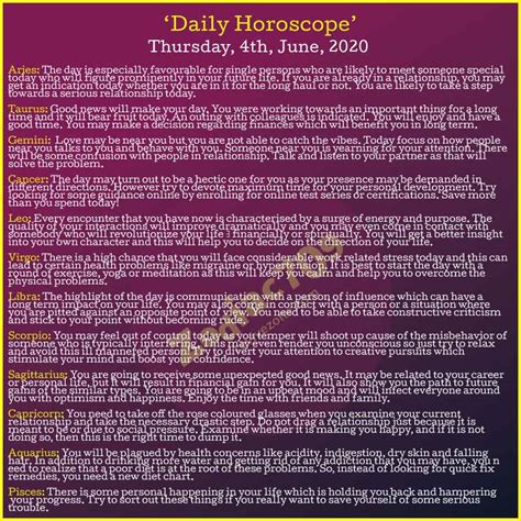Horoscope June 4th