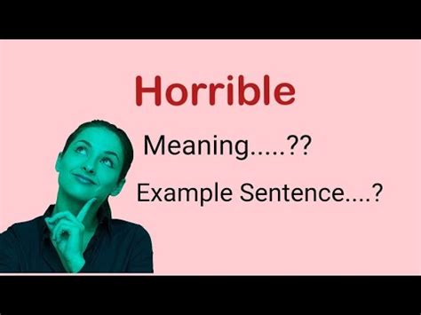 horrible meaning in urdu with example