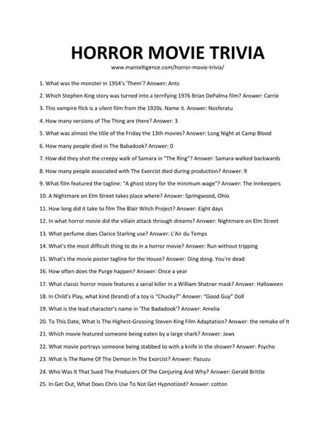 horror movie trivia questions and answers multiple choice