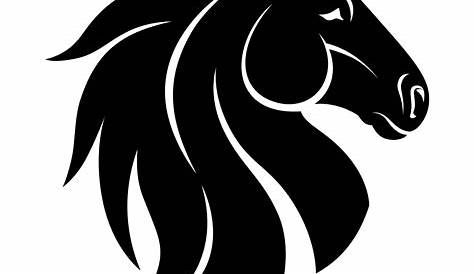 Horse Head Front View Head Black Vector Outline Stock