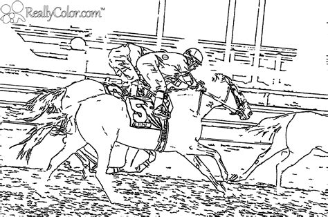 horse racing coloring pages print