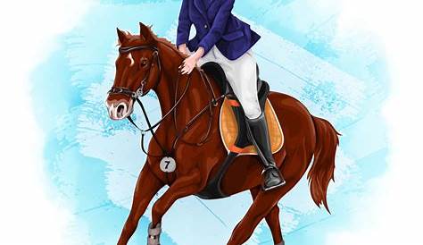 Woman Horseback Riding. Equestrian Sport. 642944 Vector