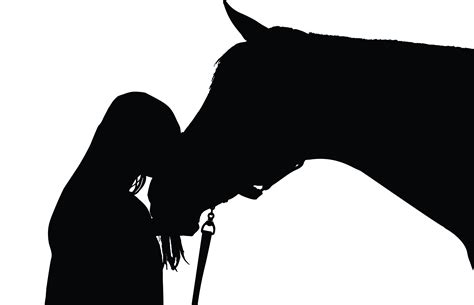 horse and girl silhouette clipart