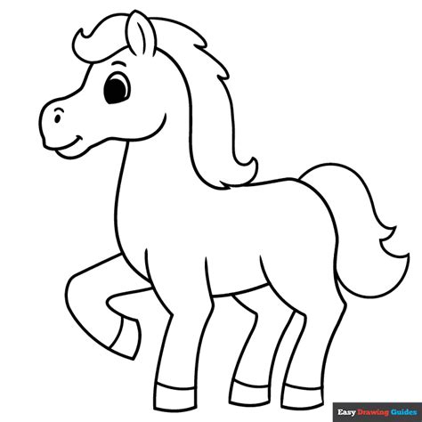 horse coloring page simple printable template