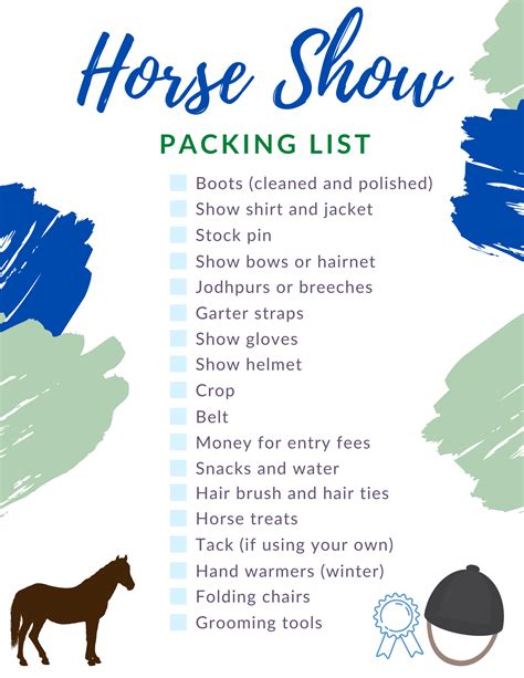 horse packing equipment list
