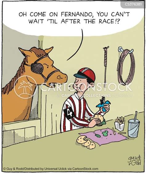 horse racing cartoon funny