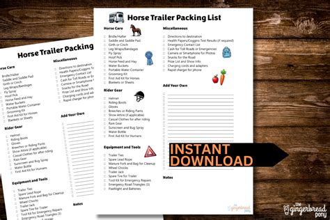 Horse Trailer Checklist