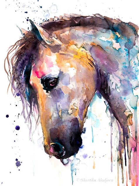Horse Watercolor Home Decor