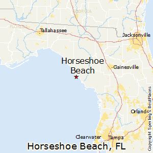 horseshoe beach on map of florida