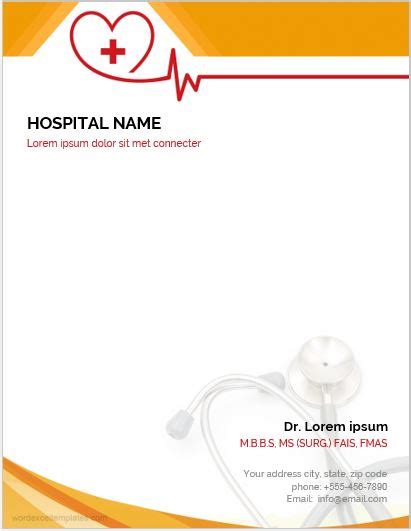 hospital letterhead template word