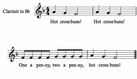 Hot Cross Buns Clarinet Sheet Music