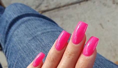 Hot Pink Acrylic Nails Long Best Nail Art Designs Crystal