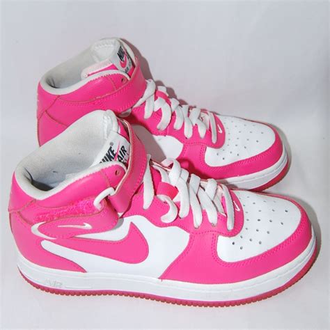 Hot pink and white nike jordan shoes