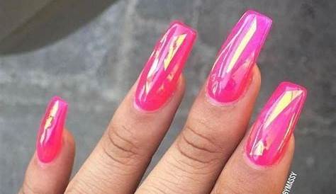 Hot Pink Chrome Coffin Nails UPDATED 40 Fantastic August 2020