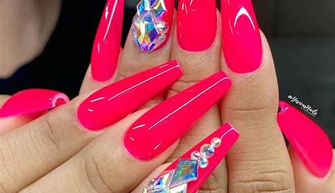 Hot Pink Coffin Nail Ideas UPDATED 50+ Designs August 2020