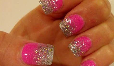 Hot Pink Nails Amazon Rhinestone With Diamonds