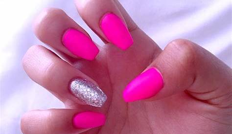 Hot Pink Nails Cute Acrylic With Glitter These Pastel Will Look Good