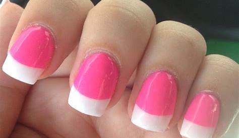 Hot Pink Nails With White French Tips Tip Nail File