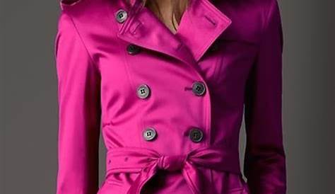 Hot Pink Trench Coat Outfit Spring Women's Bonded Jackets Maker