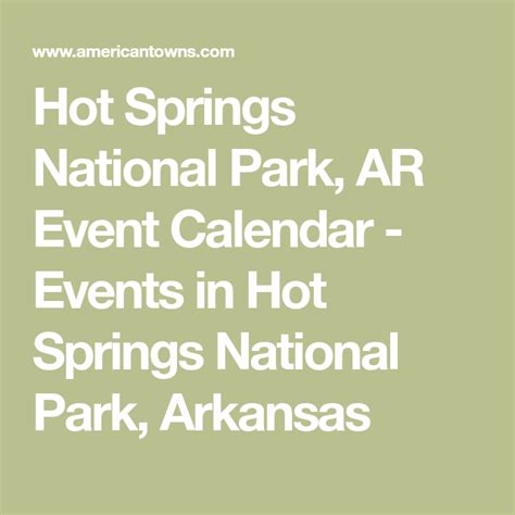 Hot Springs Arkansas Calendar Of Events 2024