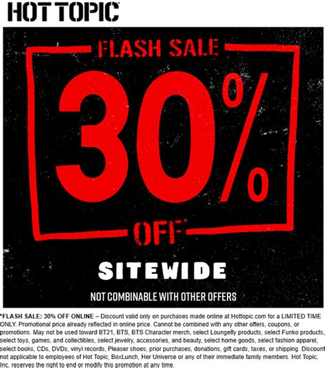 [November, 2020] 30 off today online at Hot Topic hottopic coupon