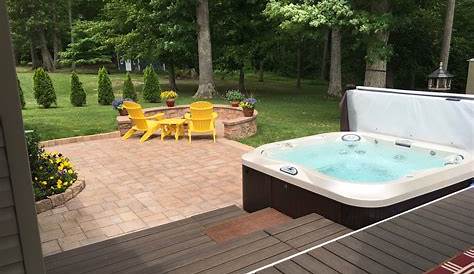 Hot Tub With Surrounding Fire Pit And What More Could You Ask For? Backyard