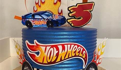 Hot Wheels Burnin Two Race Cars Edible Cake Topper Image ABPID04301