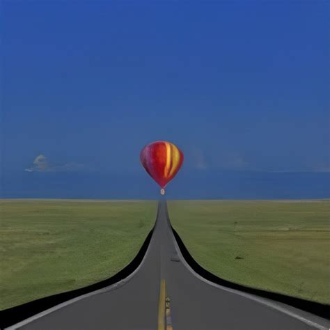 hot air balloon at end of road