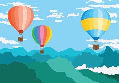 hot air balloon background cartoon