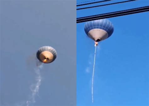 hot air balloon catches fire in mexico