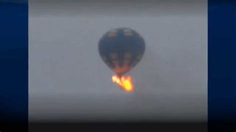 hot air balloon caught on fire