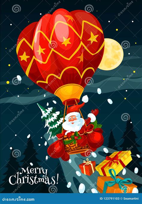 hot air balloon christmas card