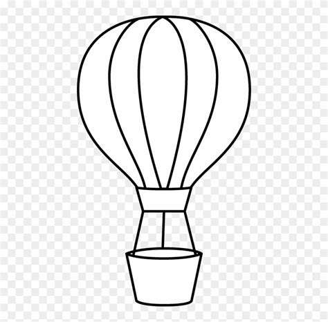 hot air balloon clipart black and white free