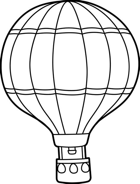 hot air balloon colouring page