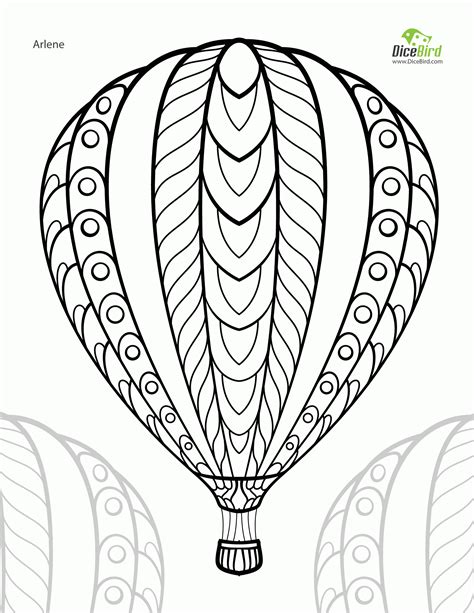 hot air balloon colouring sheet