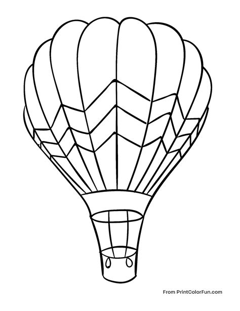 hot air balloon line drawing