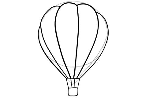 hot air balloon sketch easy
