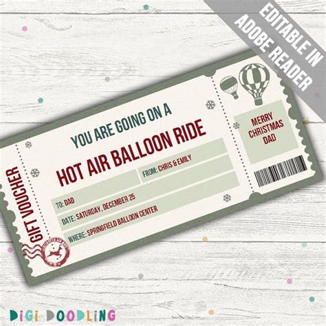 hot air ballooning christmas voucher