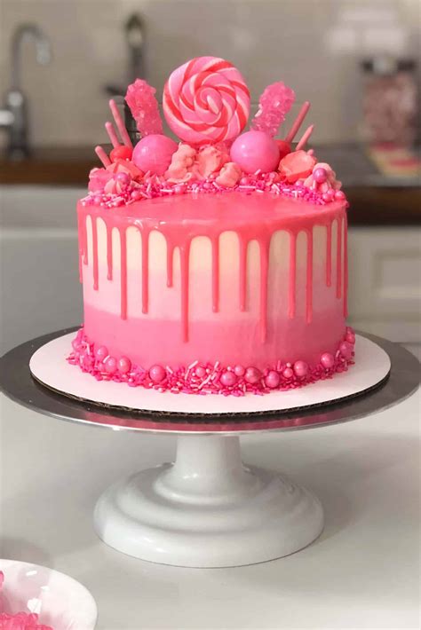 hot pink birthday cake