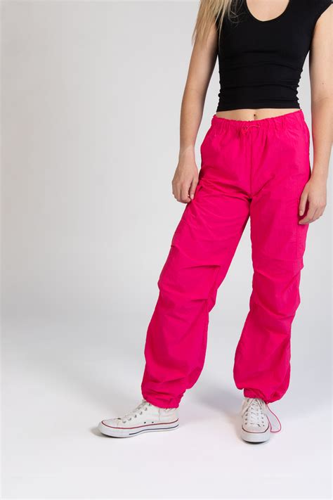 Hot Pink Drawstring Cargo Pants