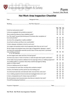 hot work area inspection checklist