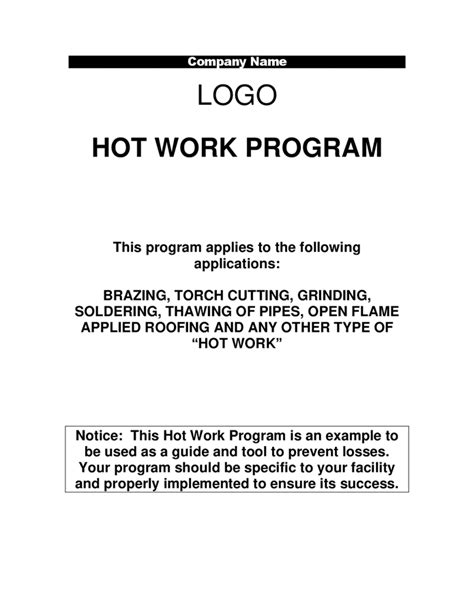 hot work program template