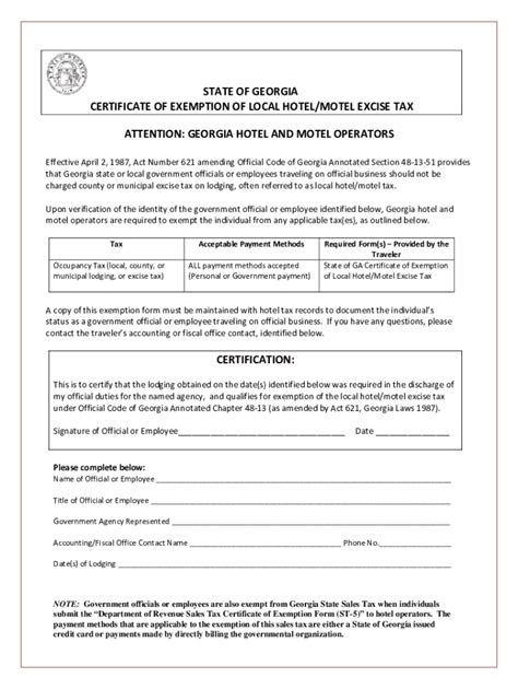 Printable Tax Exempt Form Master of Documents