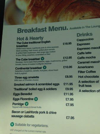 hotel indigo breakfast menu
