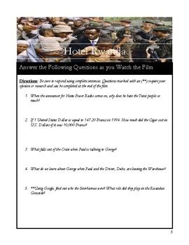 hotel rwanda movie questions answers