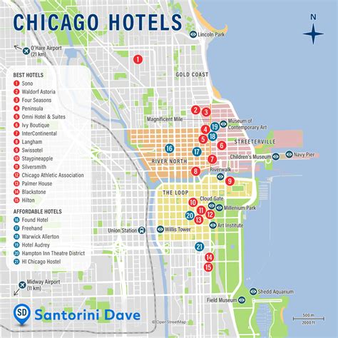 hotels chicago map