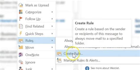 hotmail inbox rules