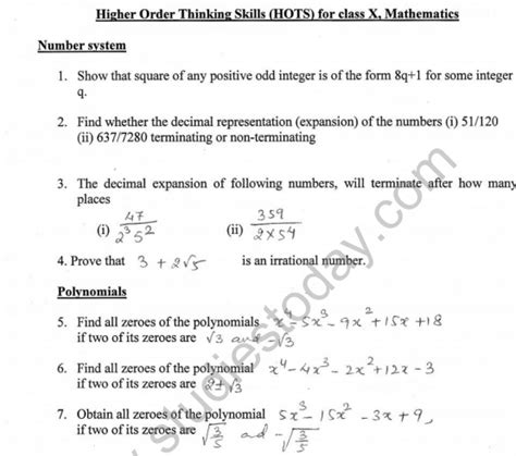 hots questions for class 10 maths with solutions pdf cbse board