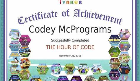Hour of code Certificates 2018