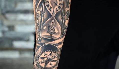 Hourglass Tattoo Sleeve 60 Designs For Men Passage Of Time